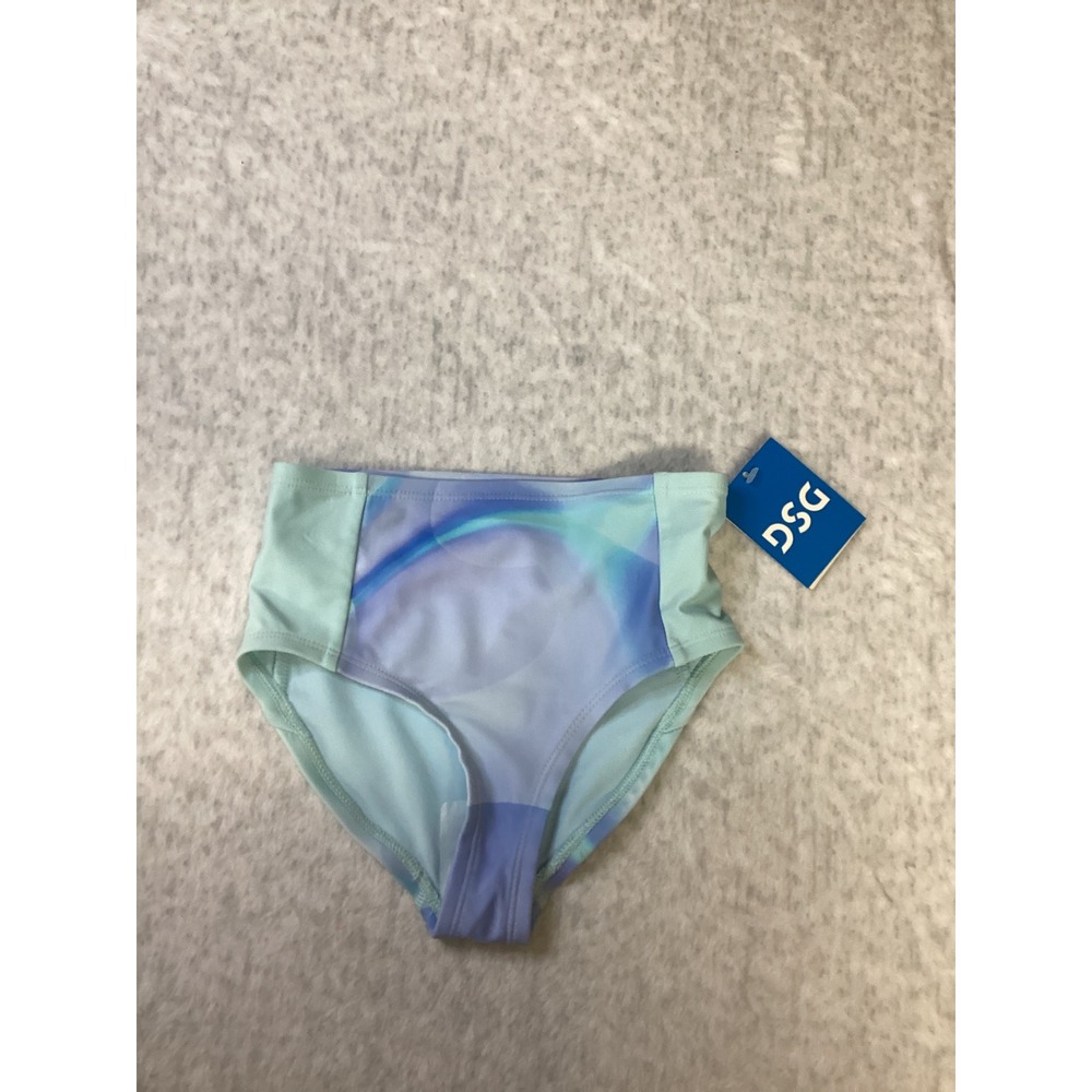 DSG Girls High‎ Waisted Bikini Bottom Deep Sea Daydream Blue Mint XS NWT